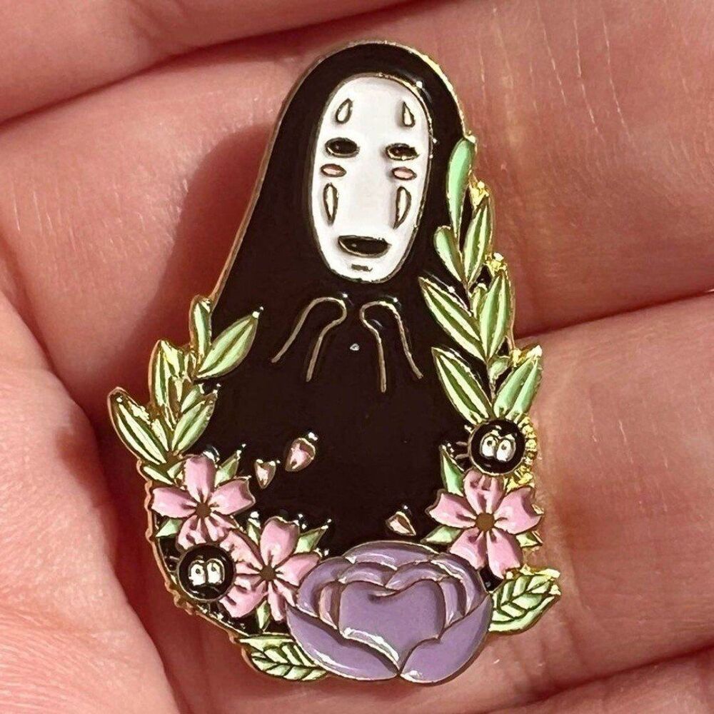 Studio Ghibli Spirited Away No Face Floral Sprites Enamel Pin